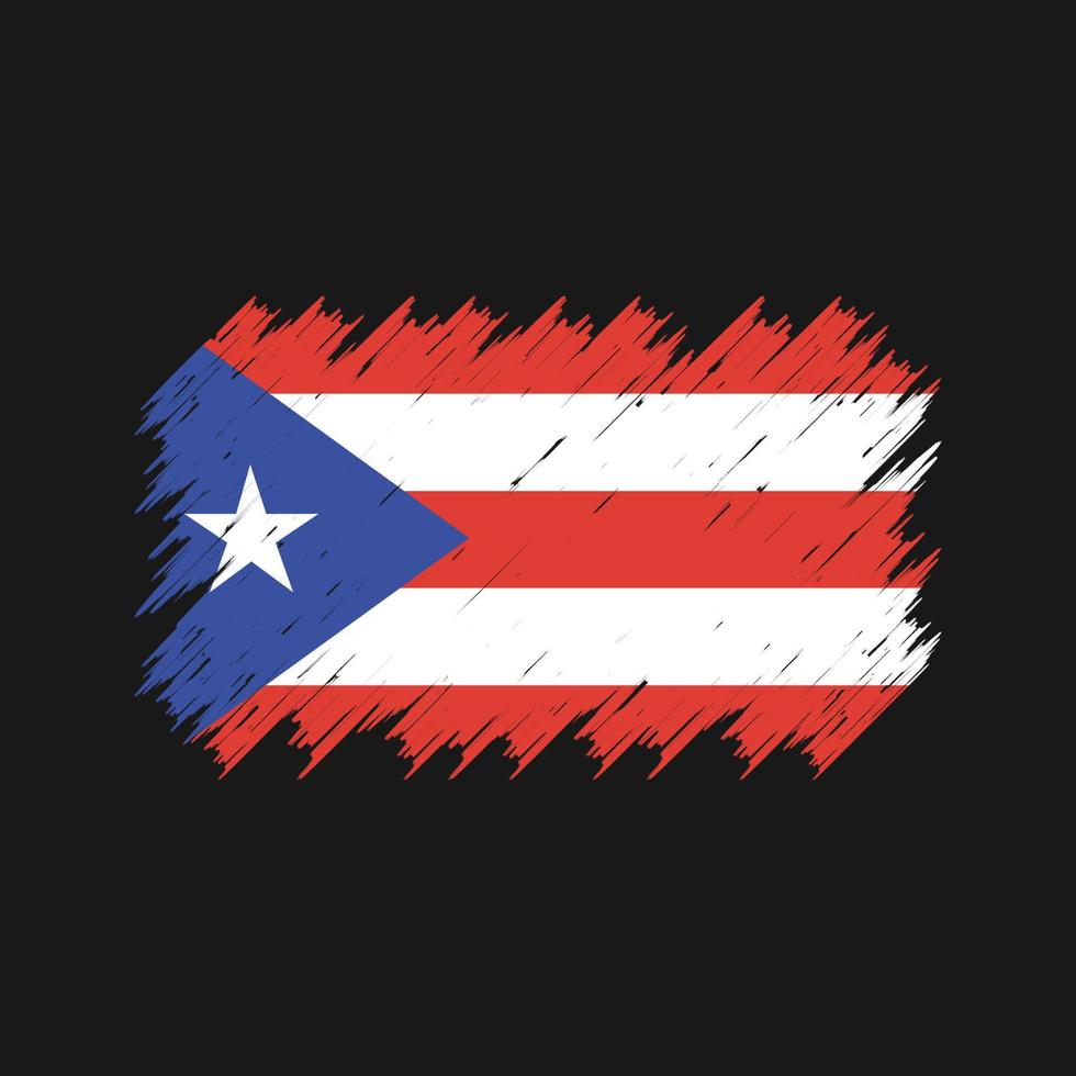 cepillo de bandera de puerto rico. bandera nacional vector