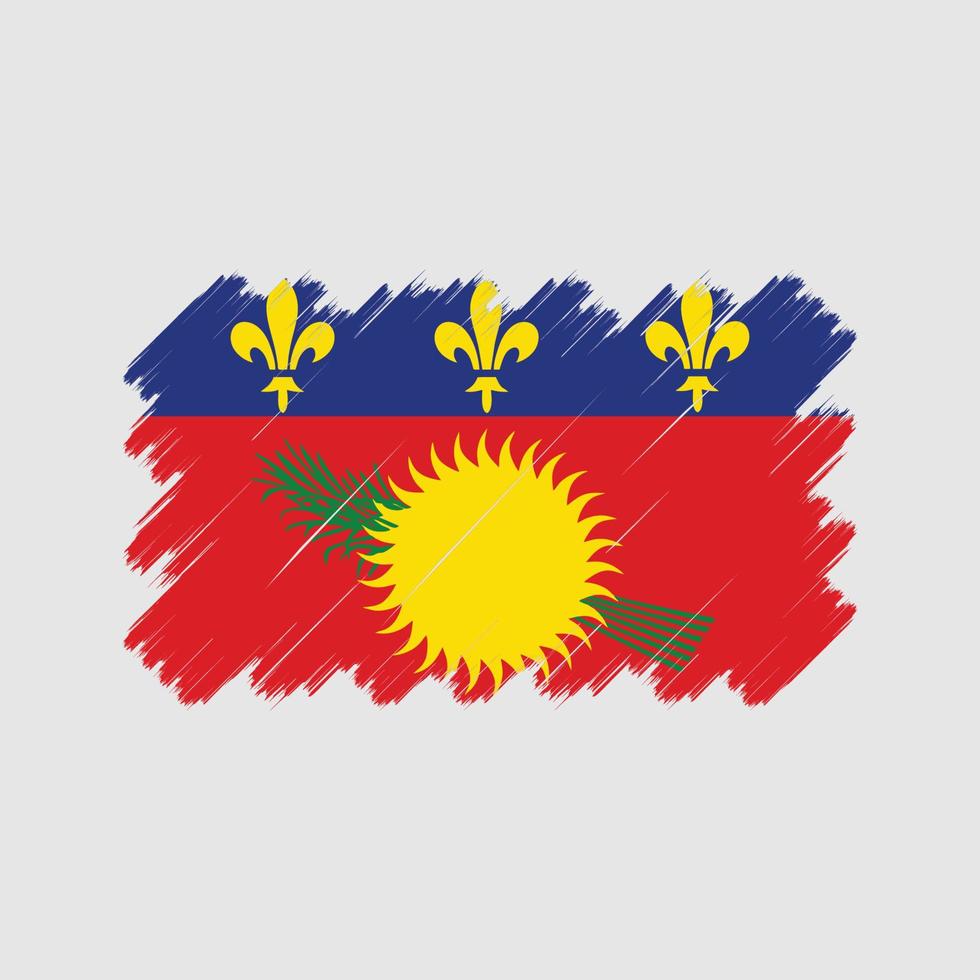 Guadeloupe Flag Brush Strokes. National Flag vector