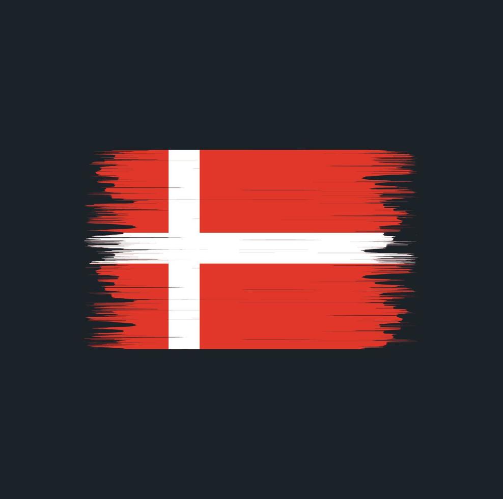 vector de pincel de bandera de Dinamarca. bandera nacional