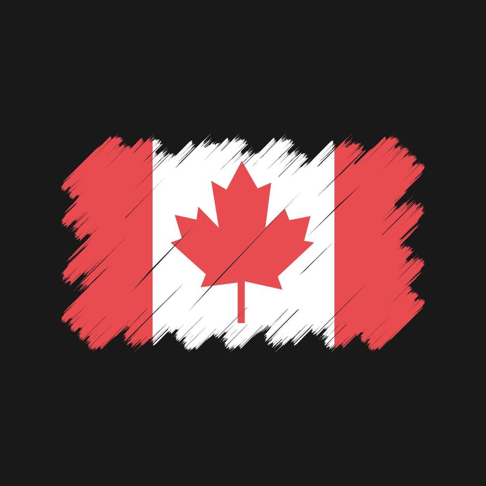 trazos de pincel de la bandera de canadá. bandera nacional vector
