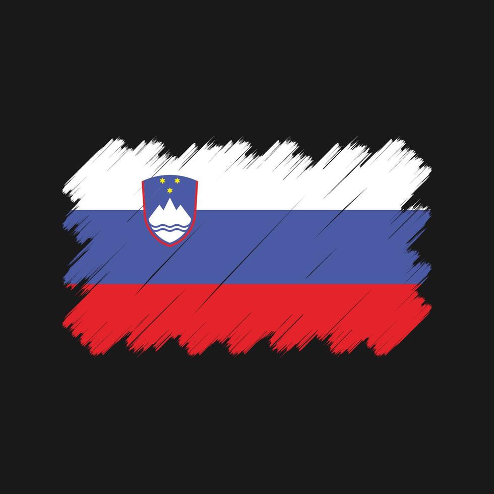 trazos de pincel de bandera de eslovenia. bandera nacional vector