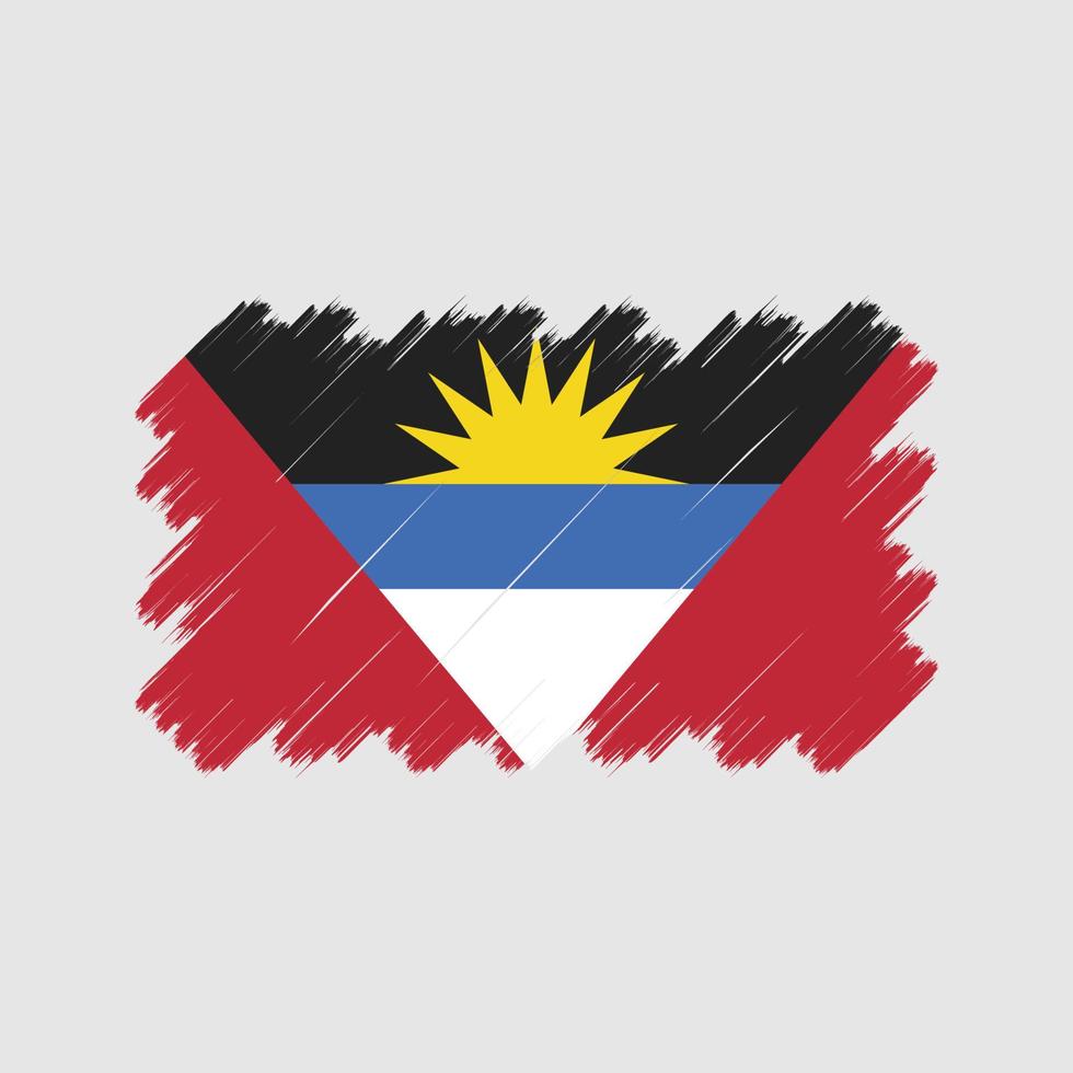 trazos de pincel de bandera de antigua y barbuda. bandera nacional vector