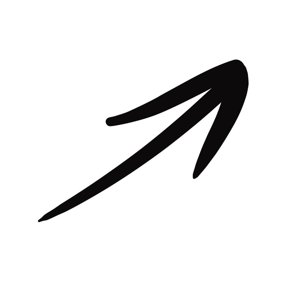 Vector arrow hand draw dynamic style black color