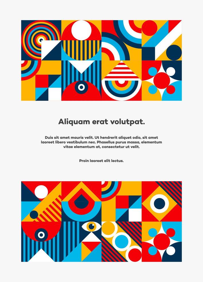 Bauhaus banner 20s minimal geometric style vector