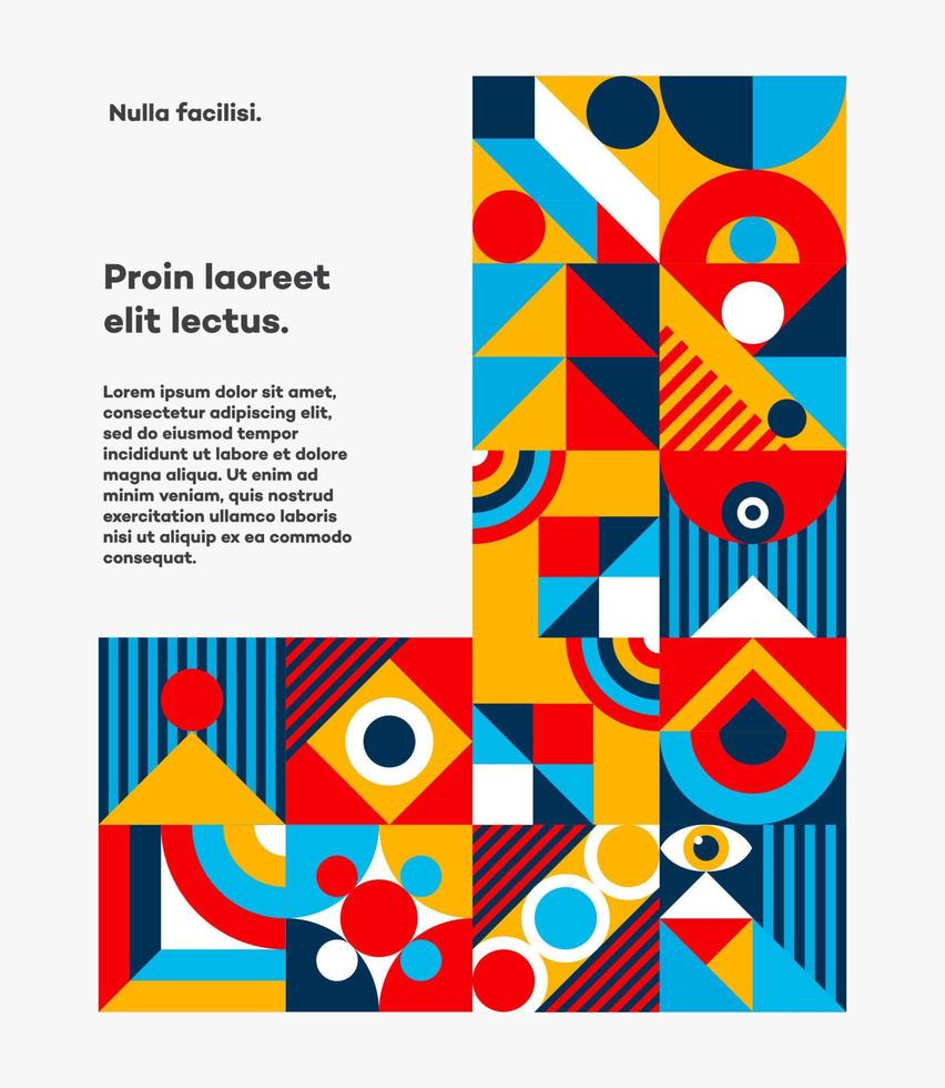 Bauhaus cover design minimal 20s geometric style vector