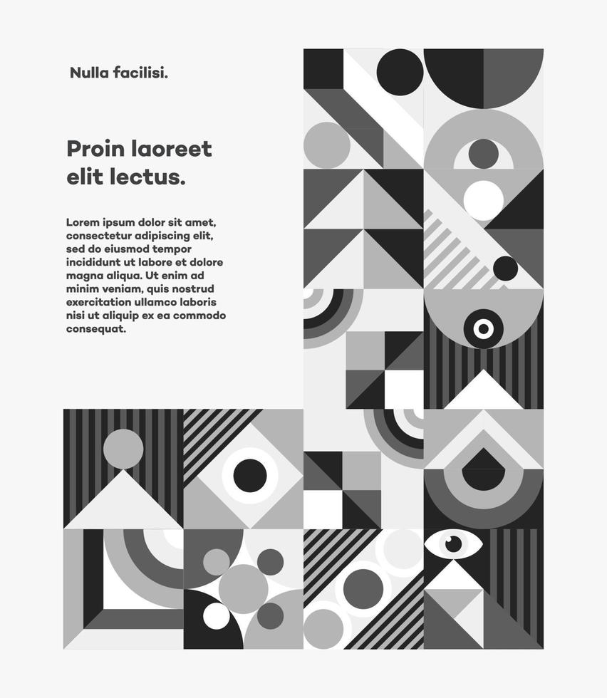 Bauhaus cover design template 20s minimal style vector