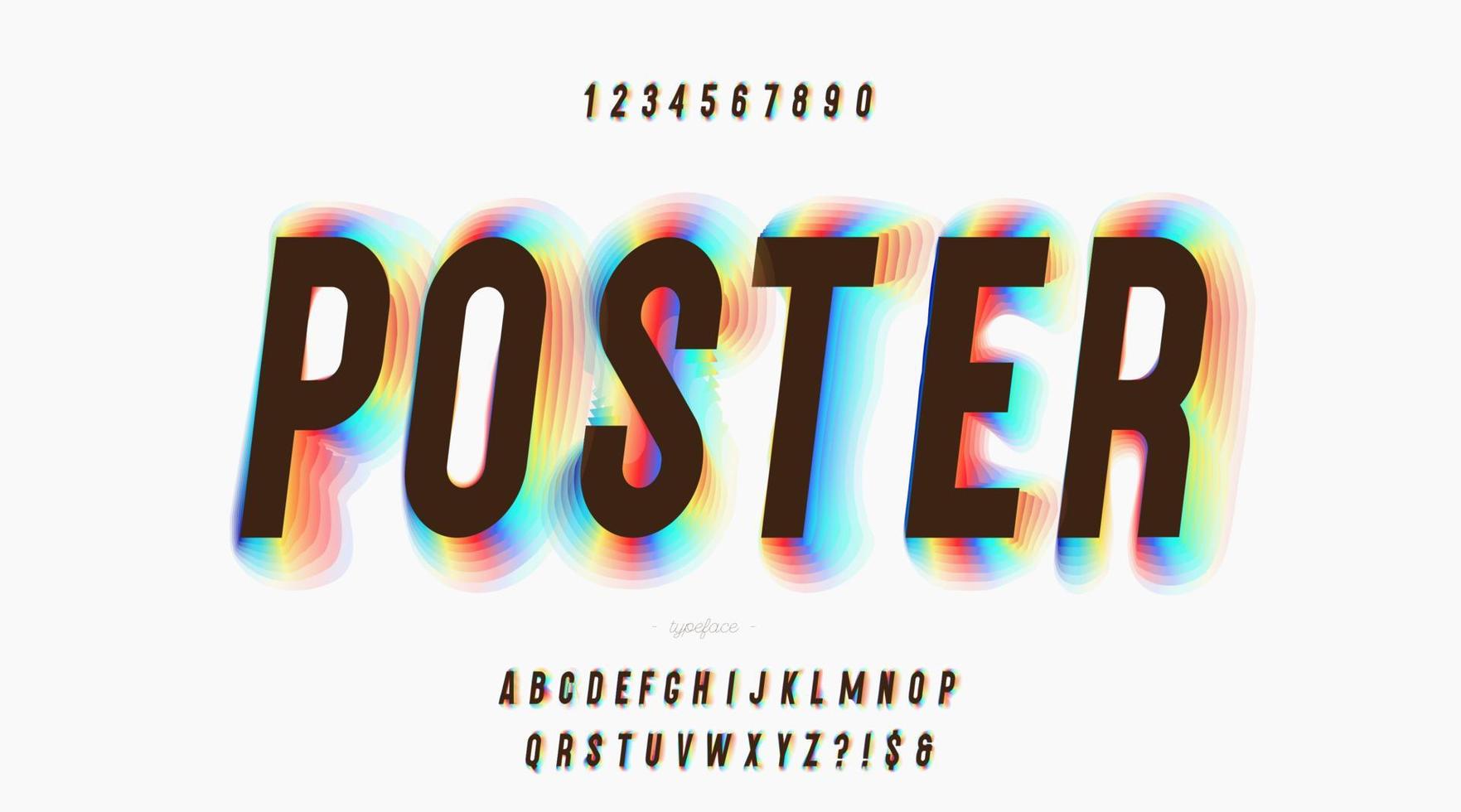 Vector font poster colorful modern typography style