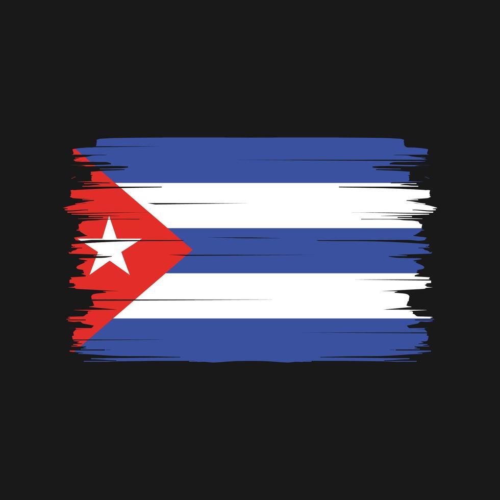 vector de pincel de bandera de cuba. bandera nacional