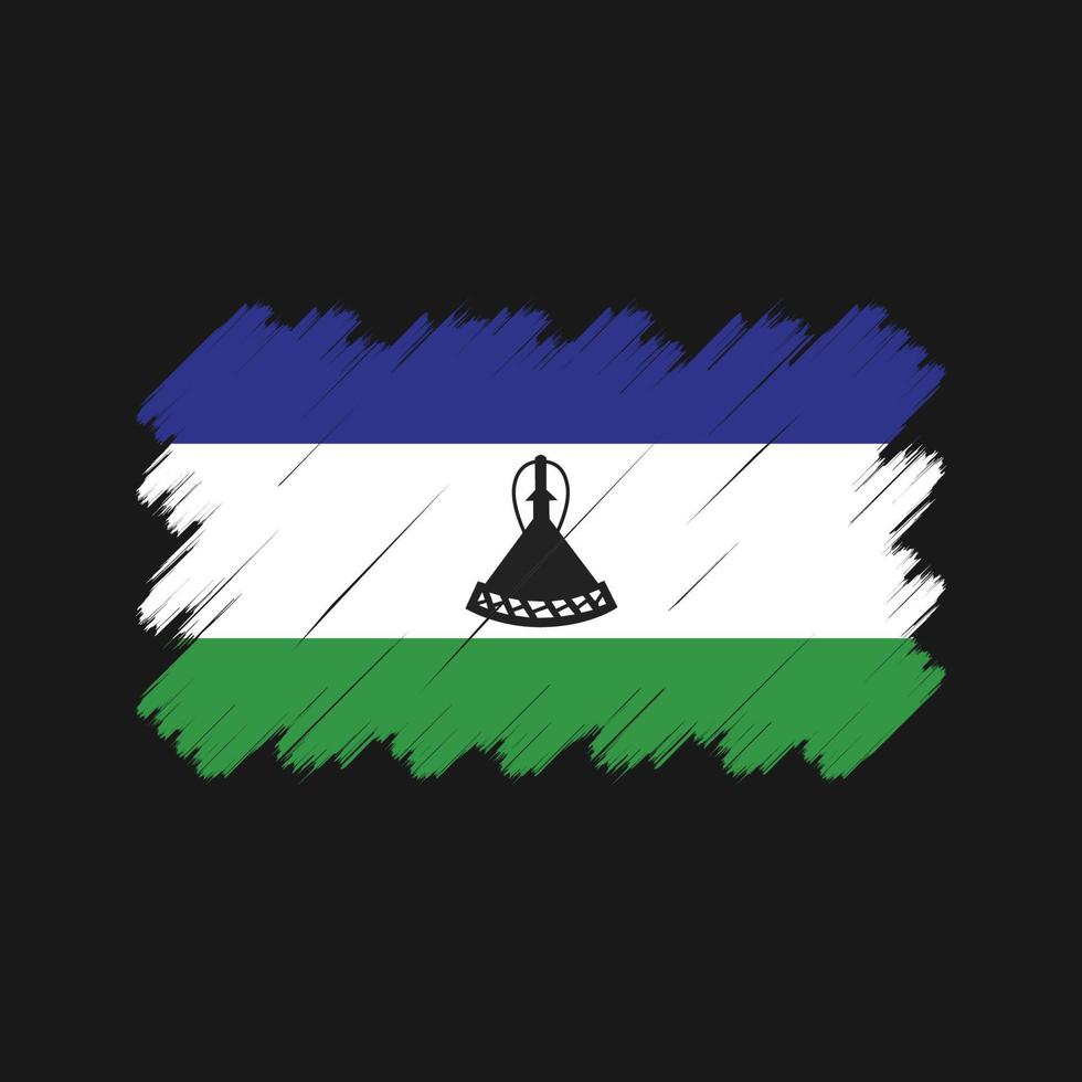 trazos de pincel de bandera de lesotho. bandera nacional vector