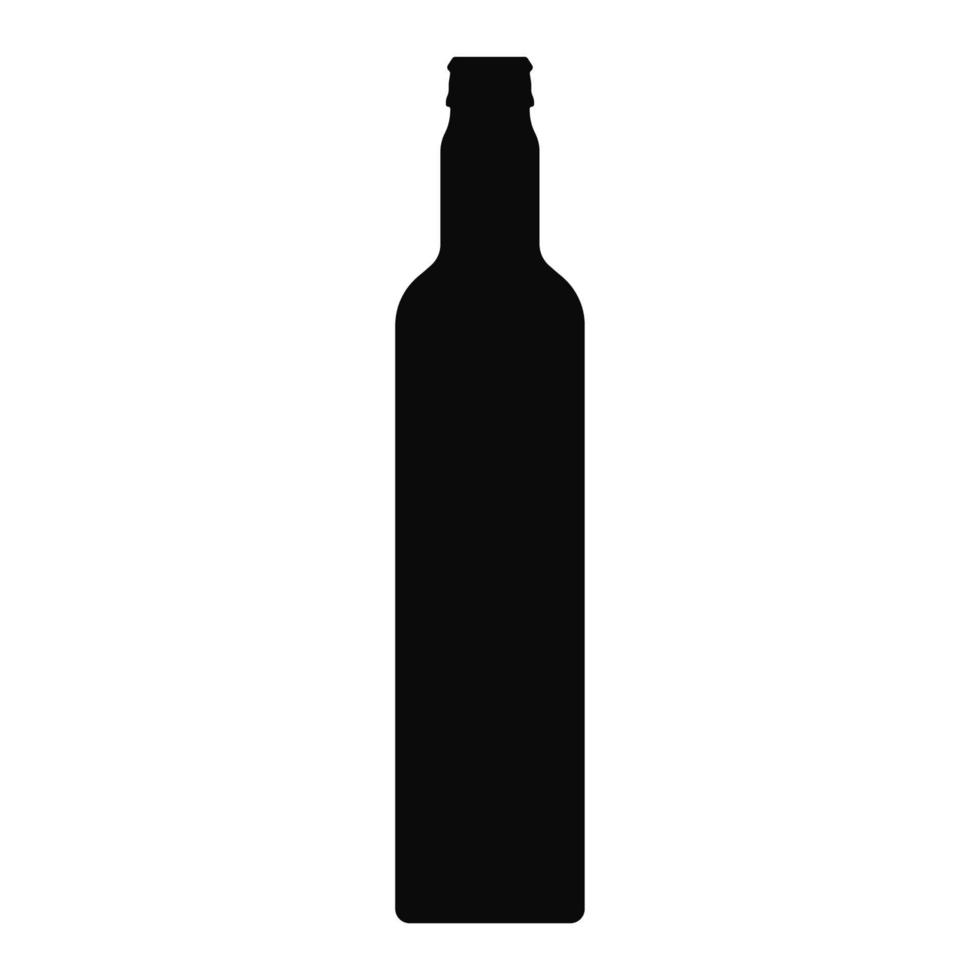 Vector bottle silhouette black color