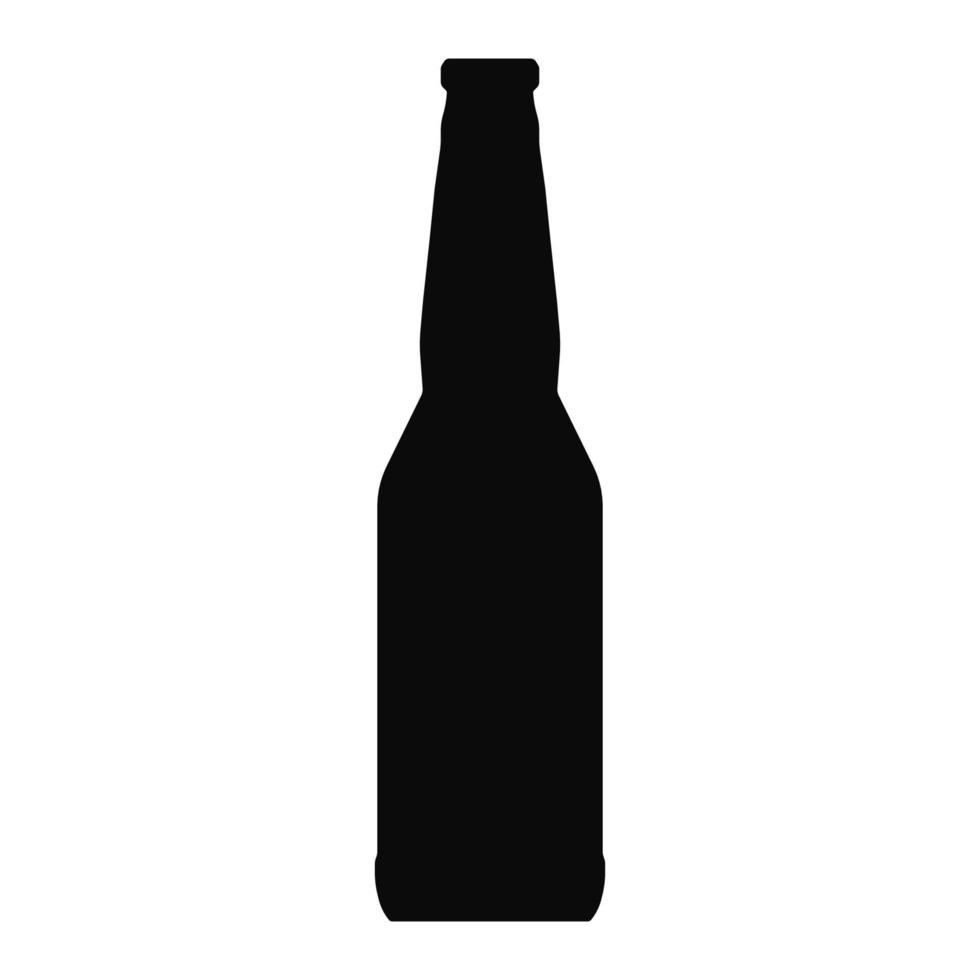 Botella de cerveza icono color negro aislado sobre fondo blanco. vector