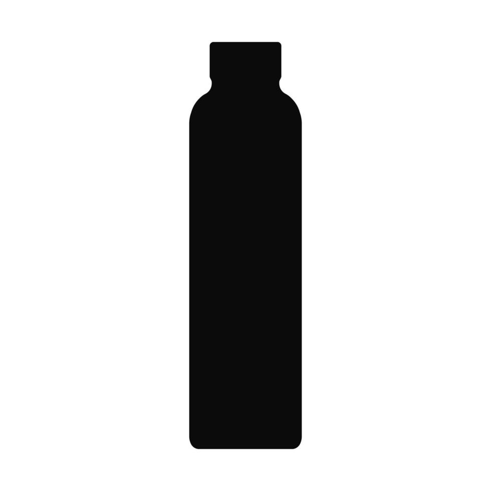 icono de botella de plástico color negro vector