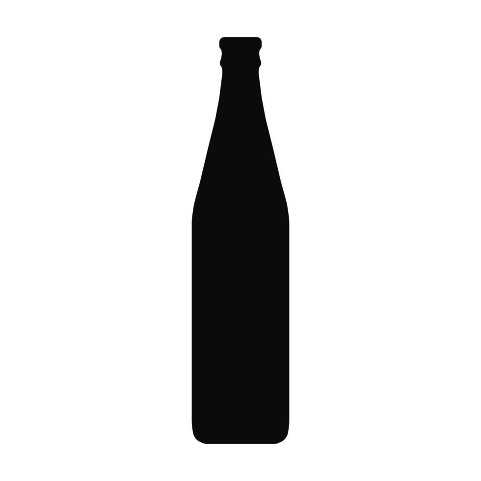 botella de vector icono silueta color negro