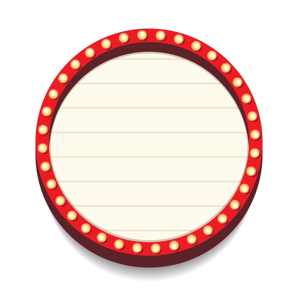 Retro lightbox vector template realistic style circle shape
