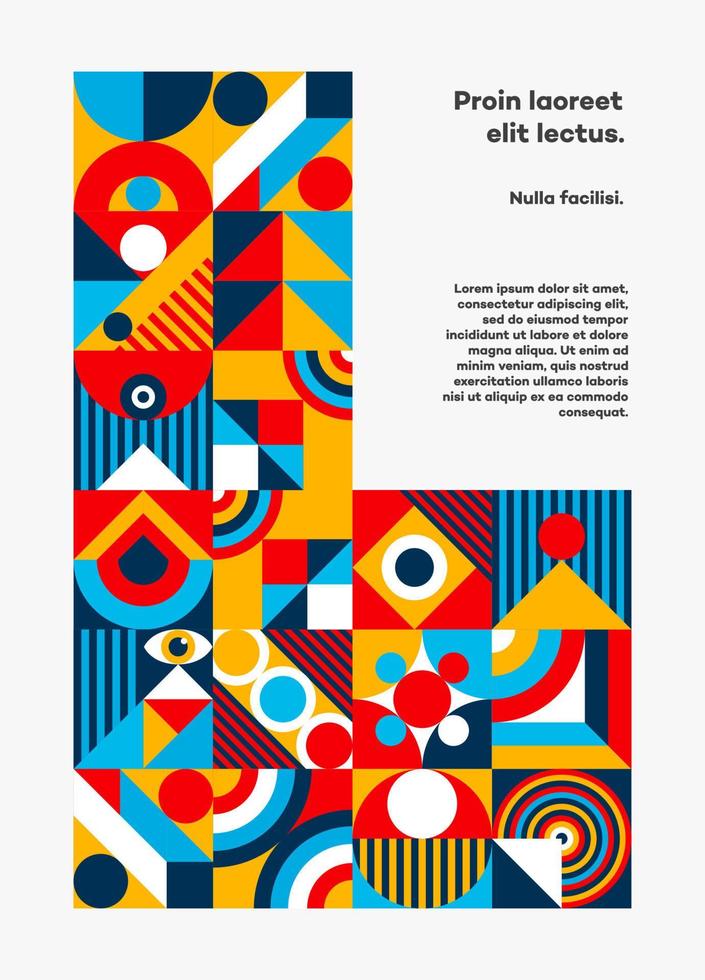 Bauhaus cover design minimal 20s geometric style vector