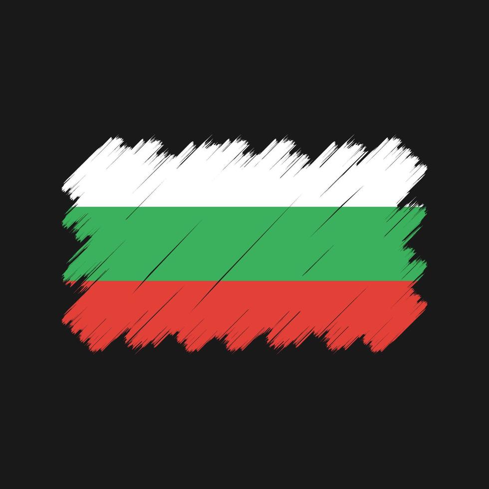 trazos de pincel de bandera de bulgaria. bandera nacional vector