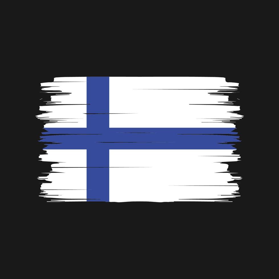 vector de pincel de bandera de finlandia. bandera nacional