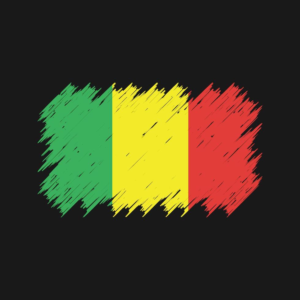 Mali Flag Brush. National Flag vector