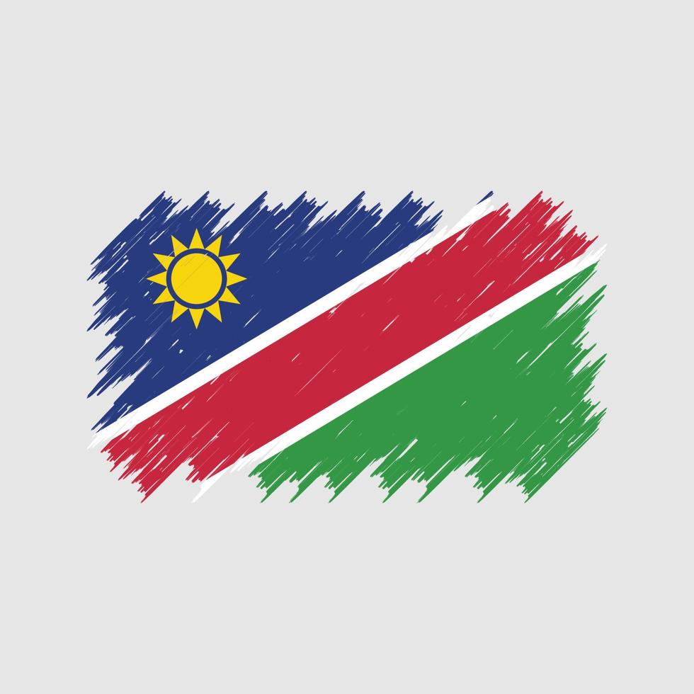 cepillo de bandera de namibia. bandera nacional vector