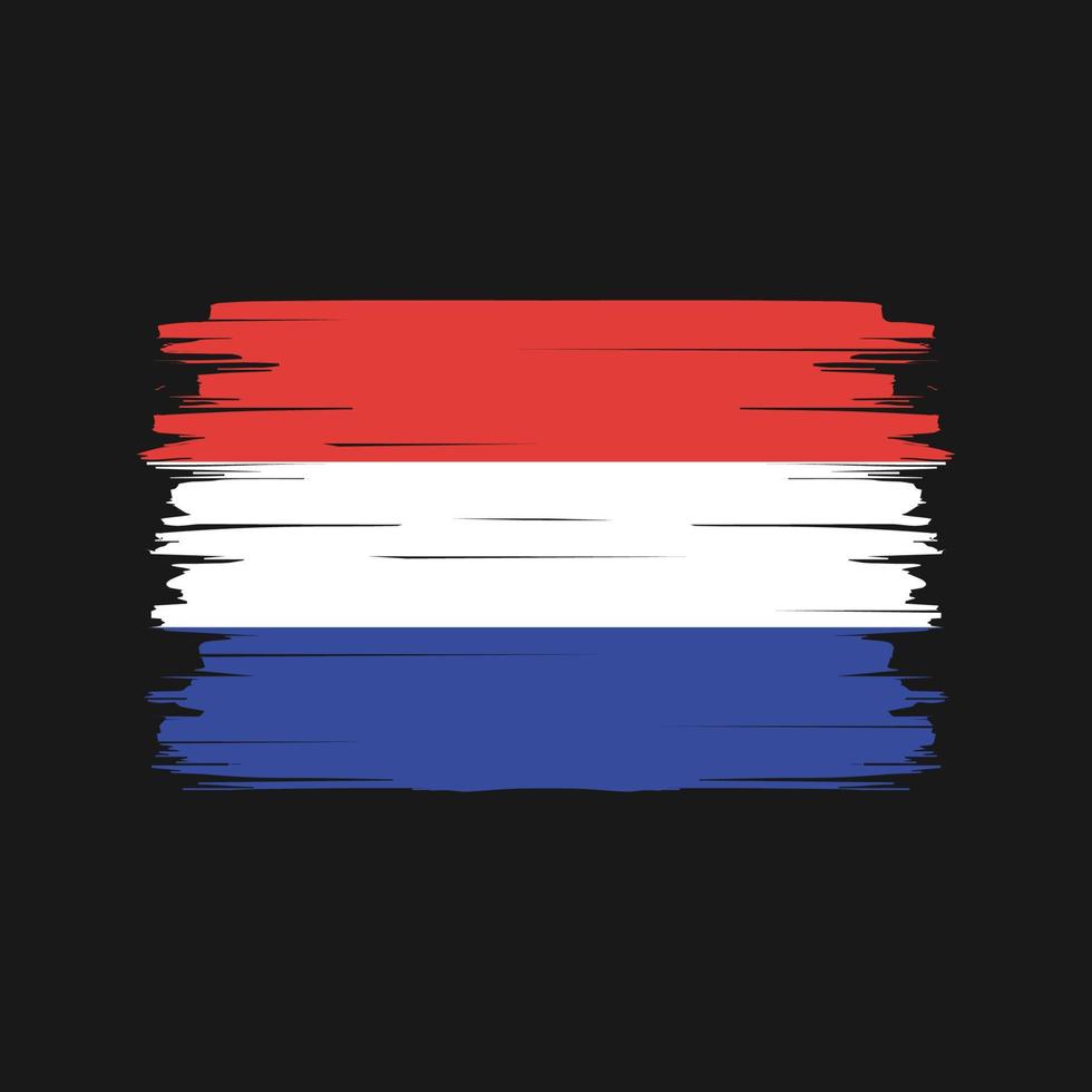 vector de pincel de bandera de países bajos. bandera nacional