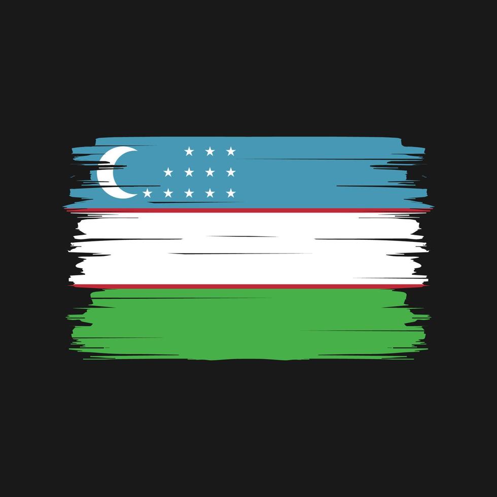 Uzbekistan Flag Brush Vector. National Flag vector