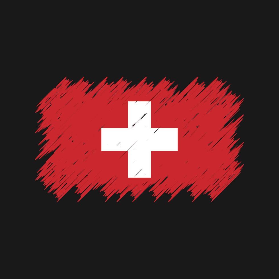 Switzerland Flag Brush. National Flag vector