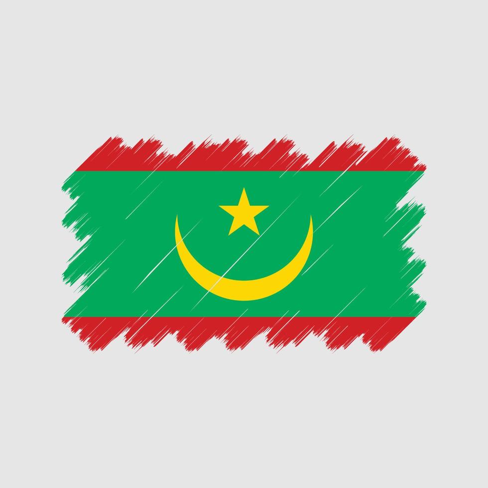 trazos de pincel de bandera de mauritania. bandera nacional vector