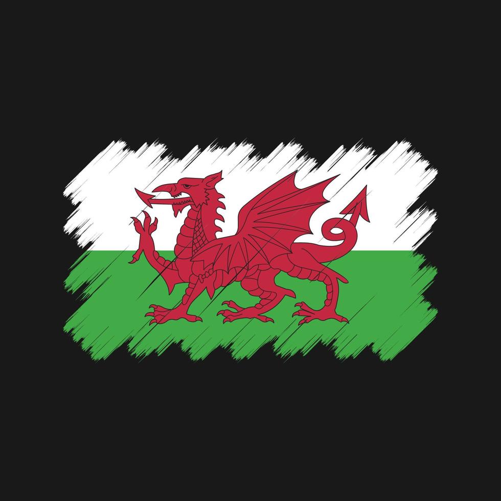 Wales Flag Brush Strokes. National Flag vector
