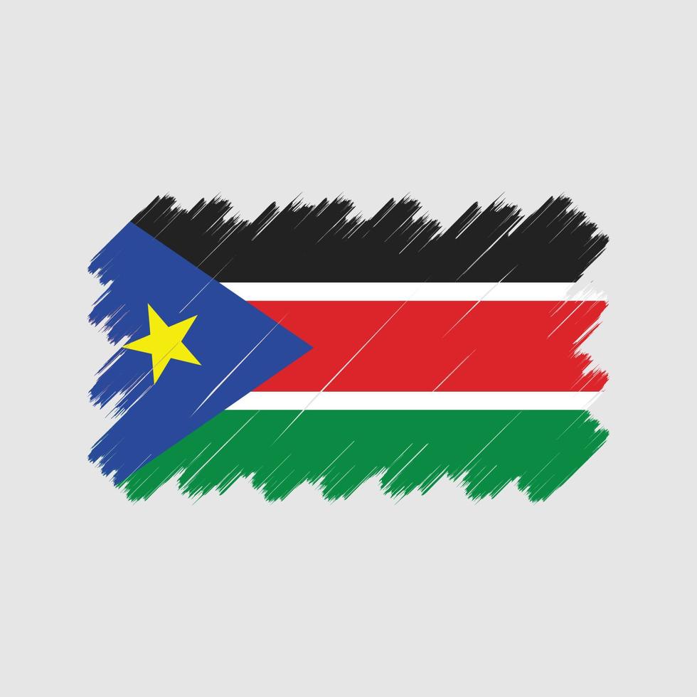 South Sudan Flag Brush Strokes. National Flag vector