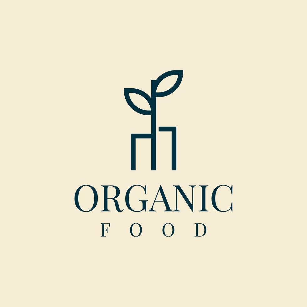 Organic food logo template design vector