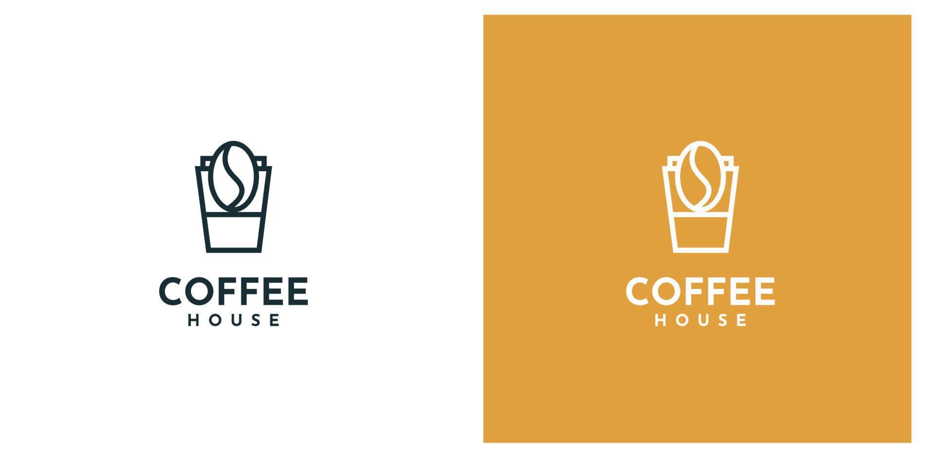 Coffee house logo cup design vector