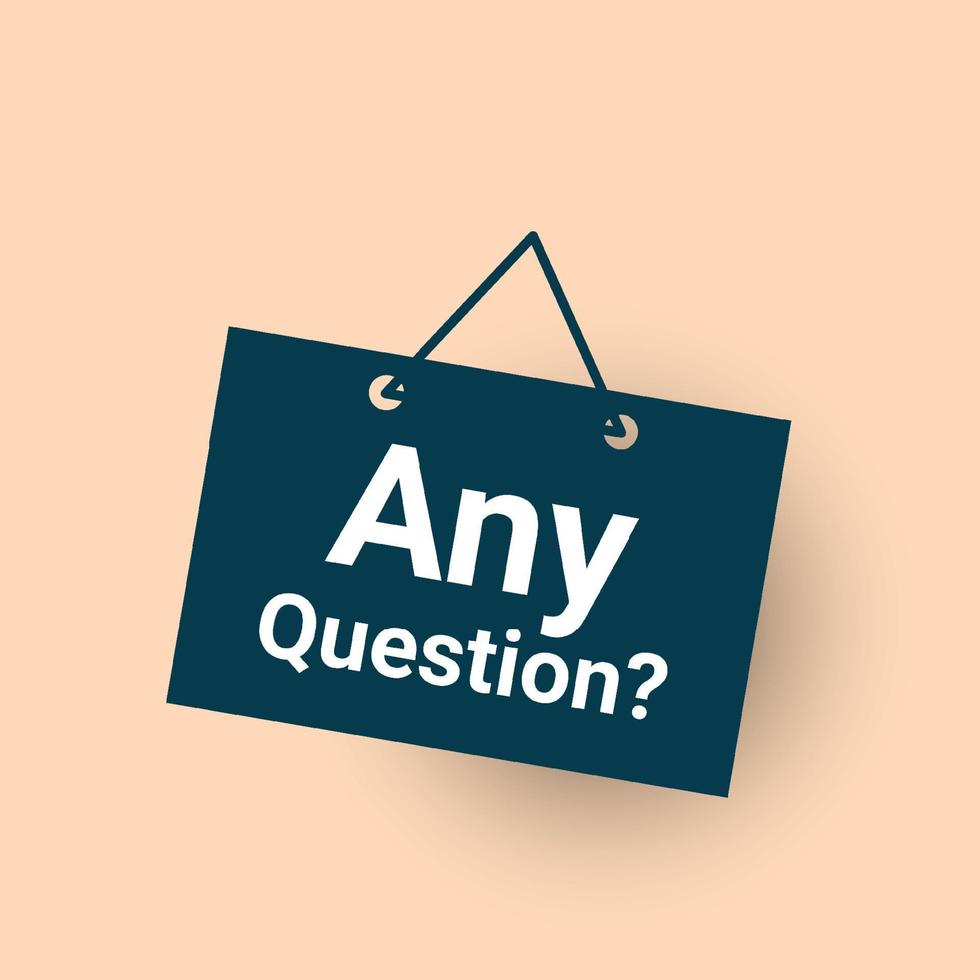 Any question label template design vector