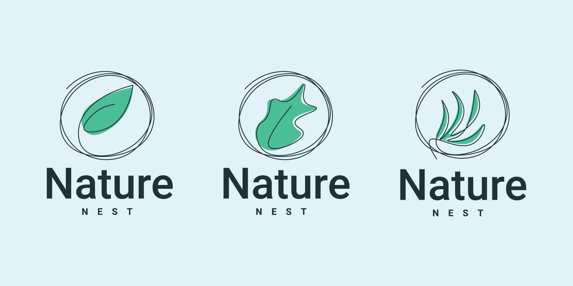 Set nature logo design vector