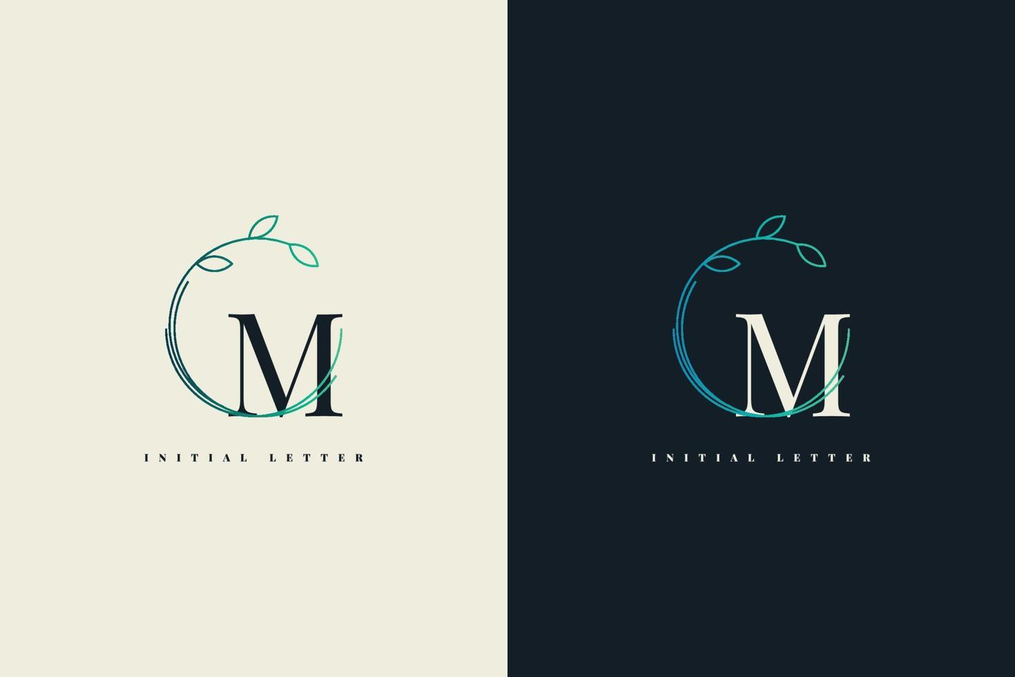 Letter M logo with nature frame vector