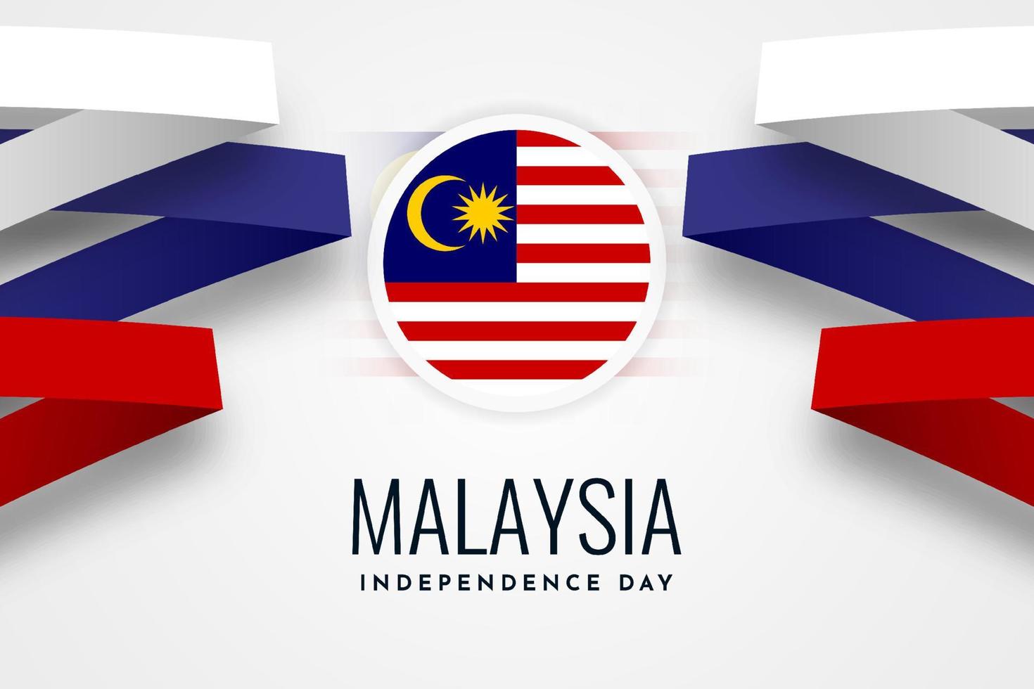 diseño de plantilla de ilustración de fondo del día de la independencia de malasia vector