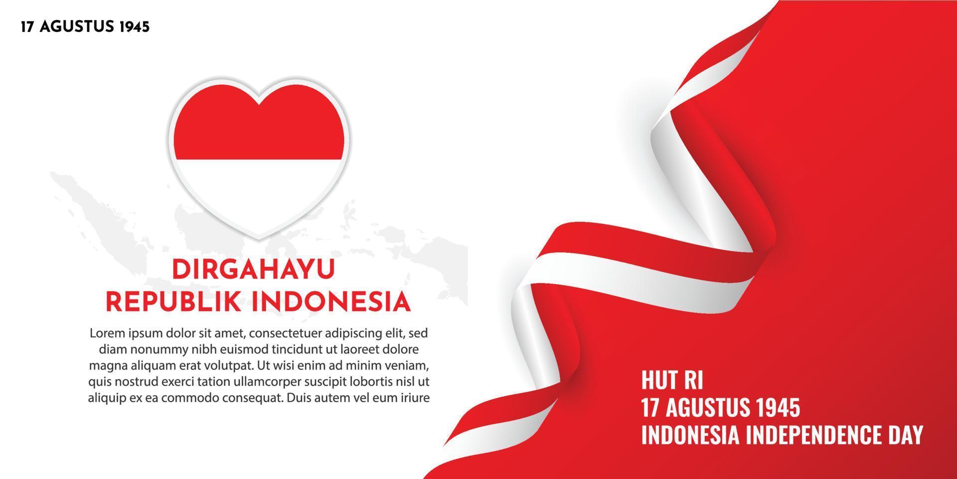 Indonesia independence day illustration template design vector