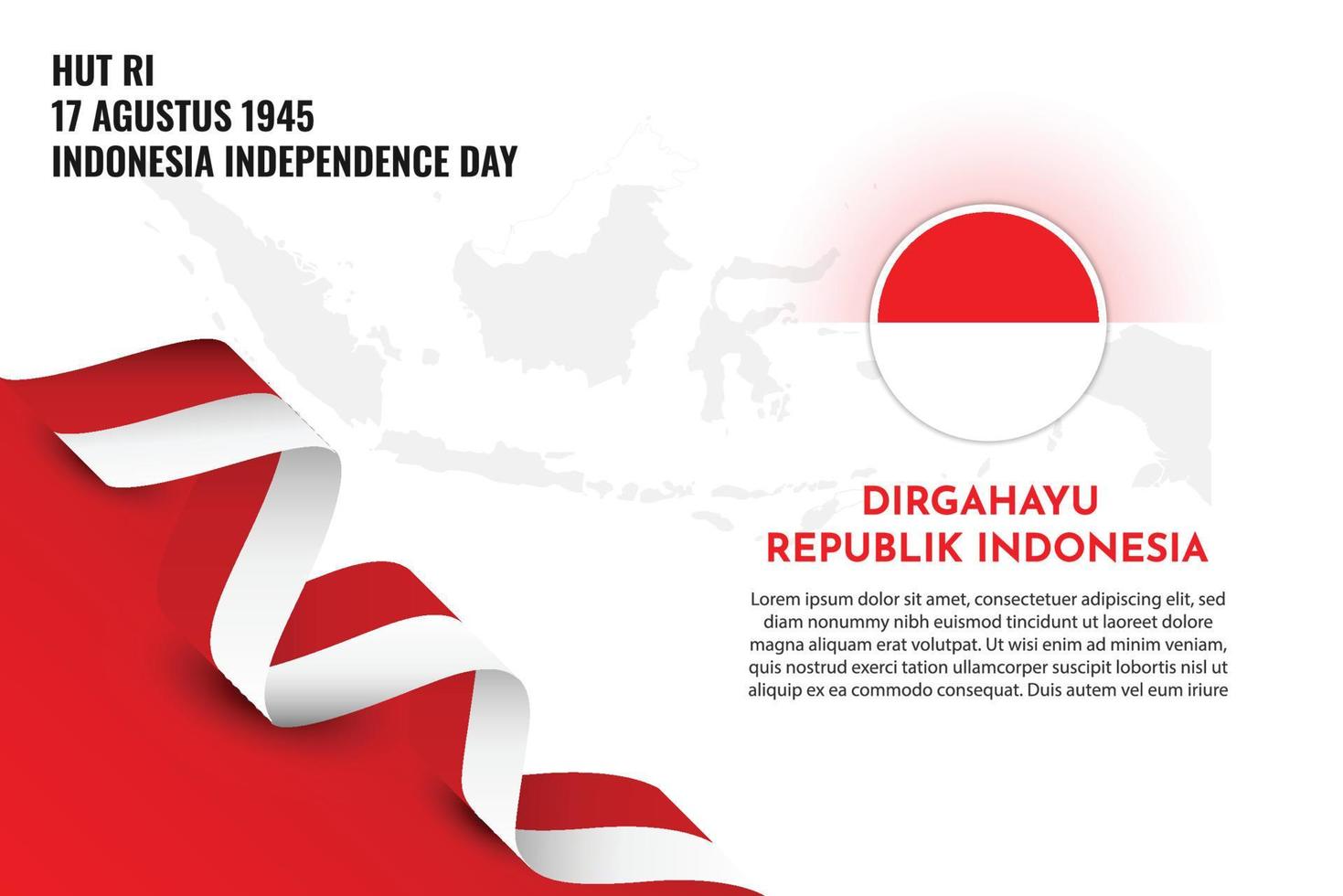 Indonesia independence day illustration template design vector