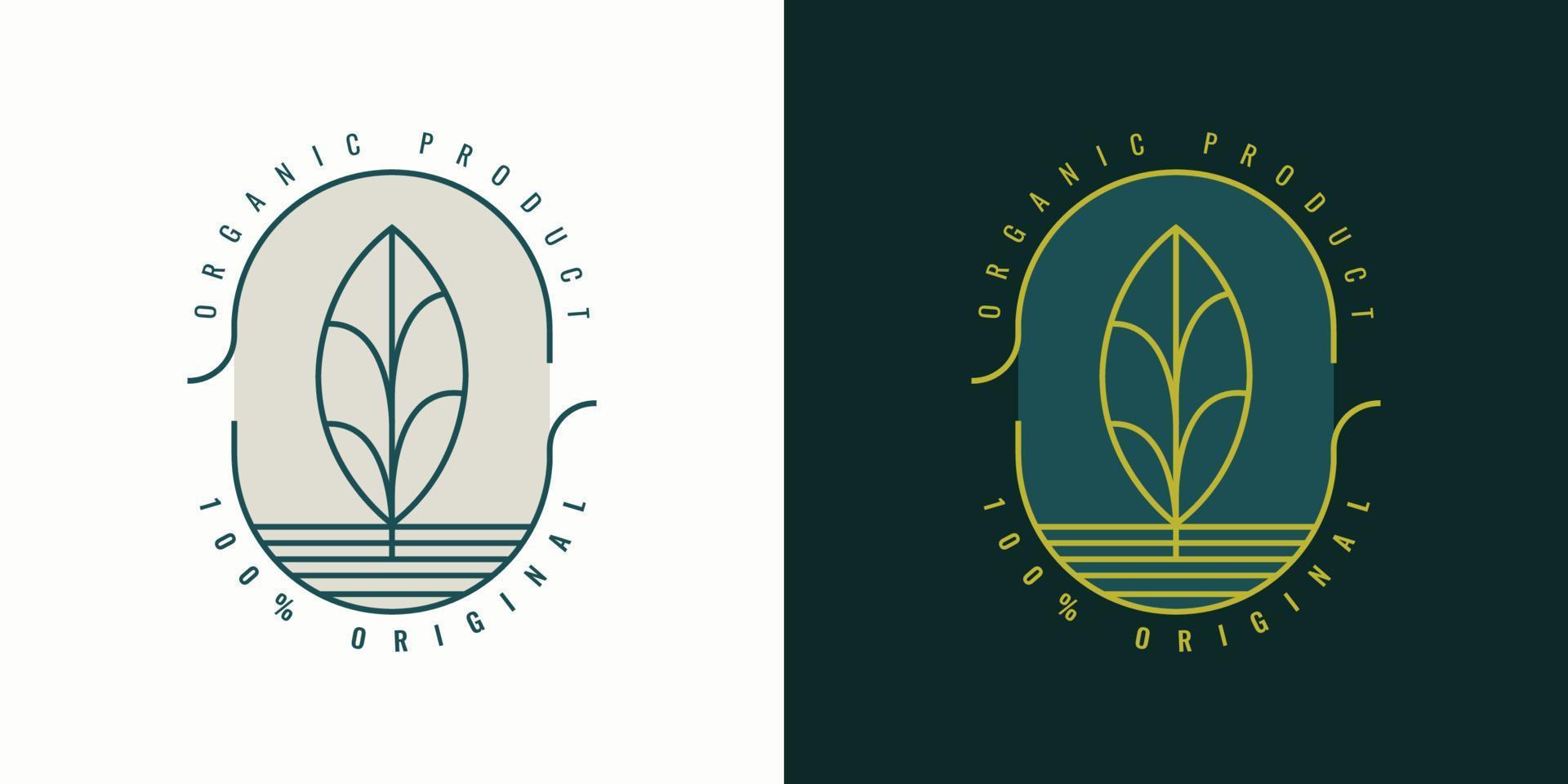 Original Organic product logo design vector