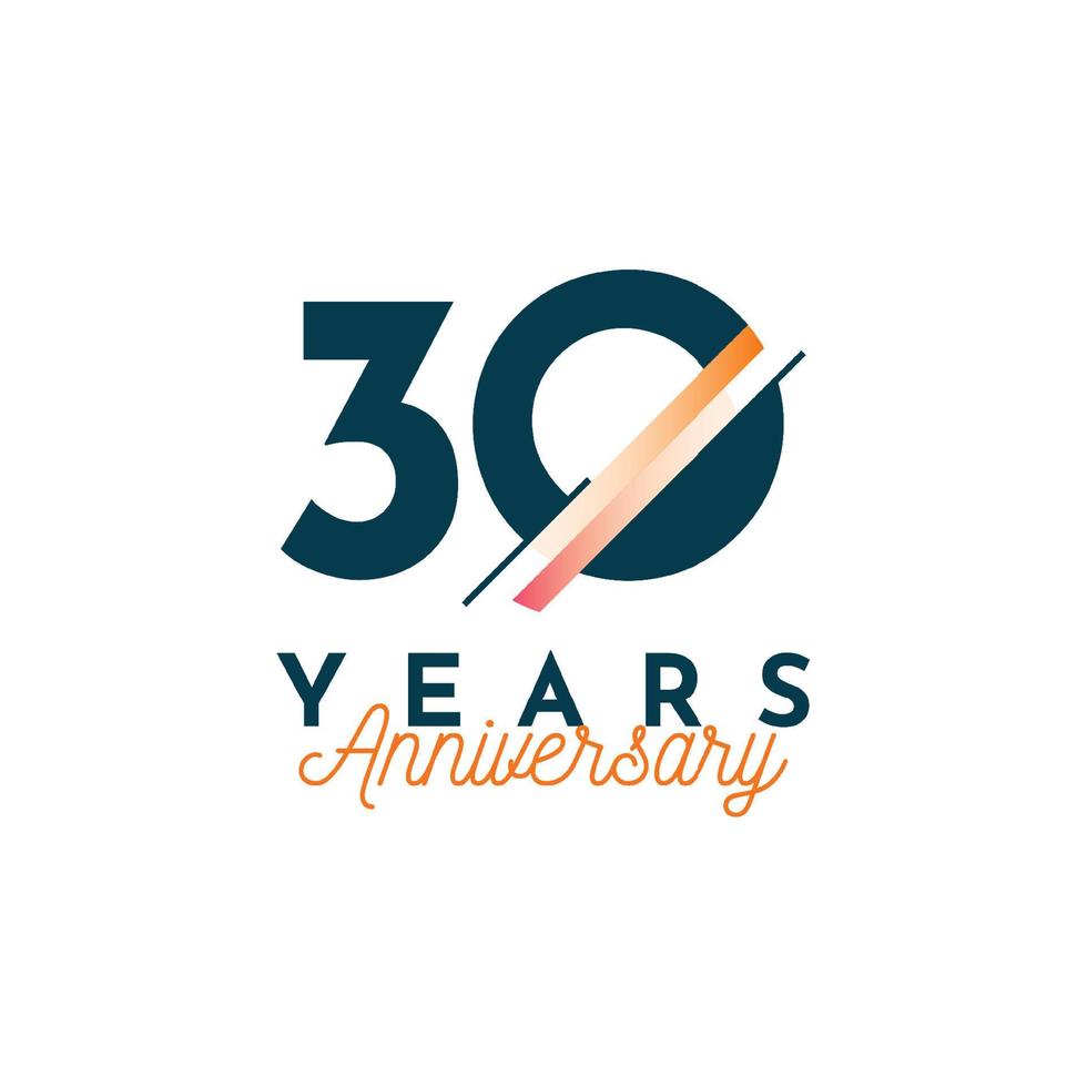 30 Years Anniversary Celebration Template Design vector