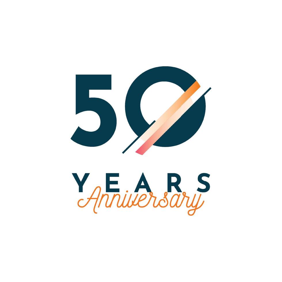 Diseño de plantilla de celebración de aniversario de 50 años. vector