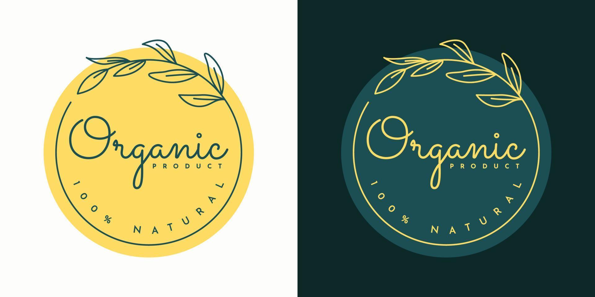 Oragnic product nature vintage logo vector