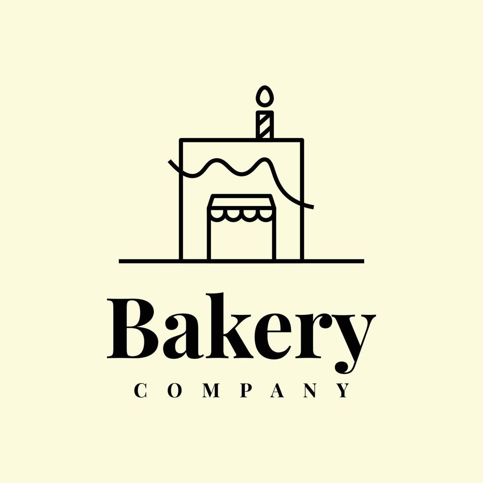 Bakery birthday cake logo vector