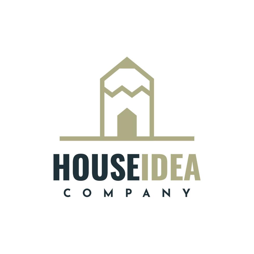 House idea pencil logo vector