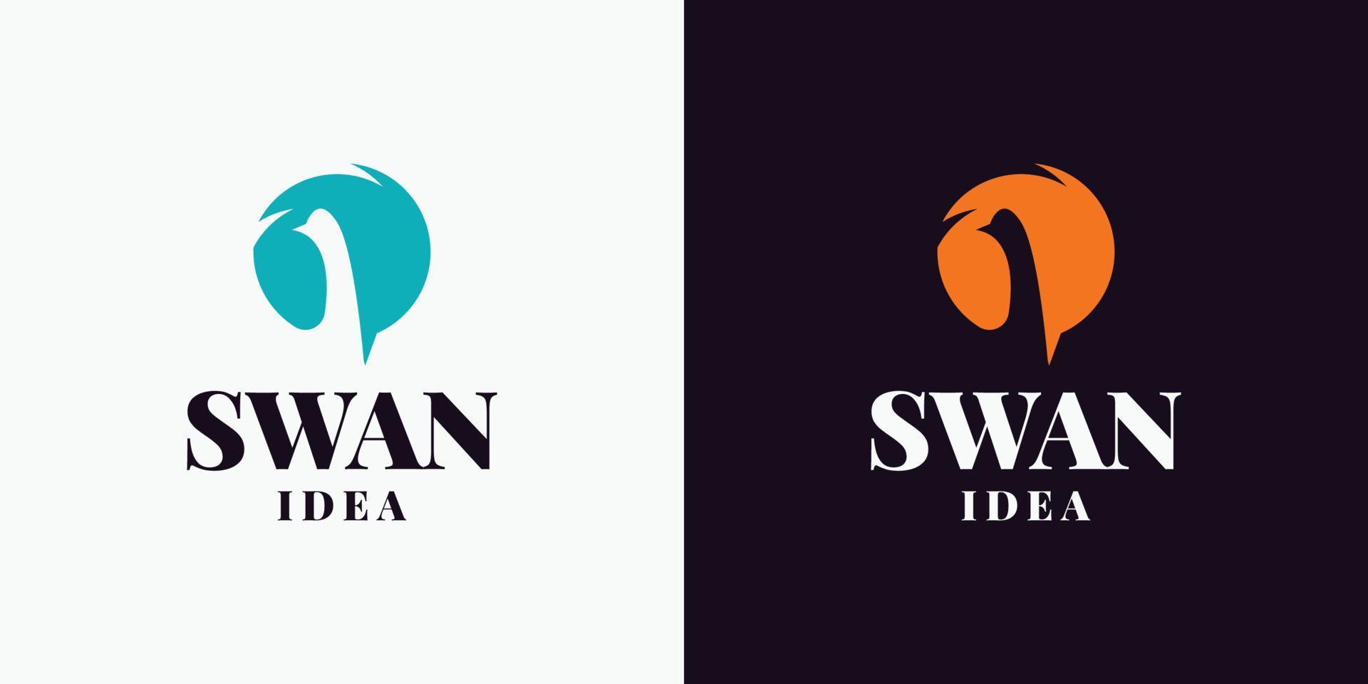 Head swan logo vector