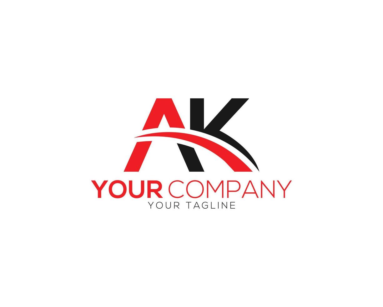 AK Creative Letter Logo Icon Design Vector Symbol illustration.