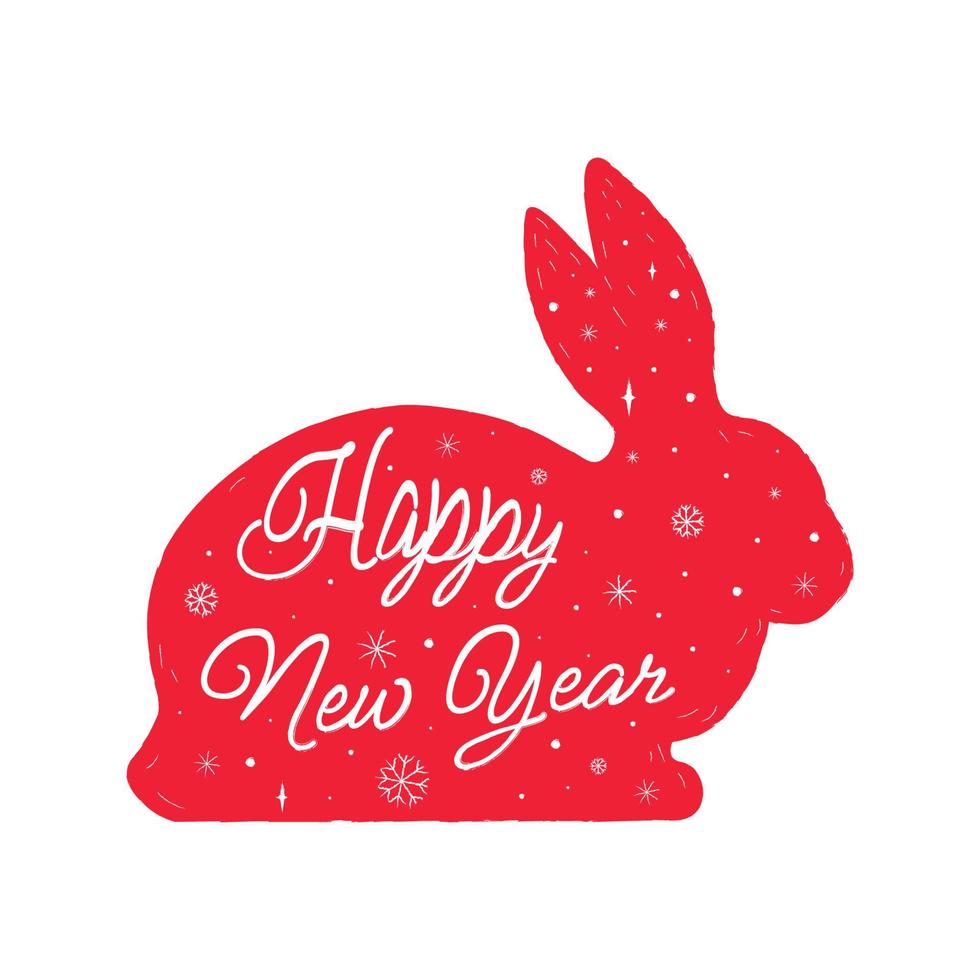 Happy Chinese new year 2023 Zodiac sign, year of the Rabbit, red vector