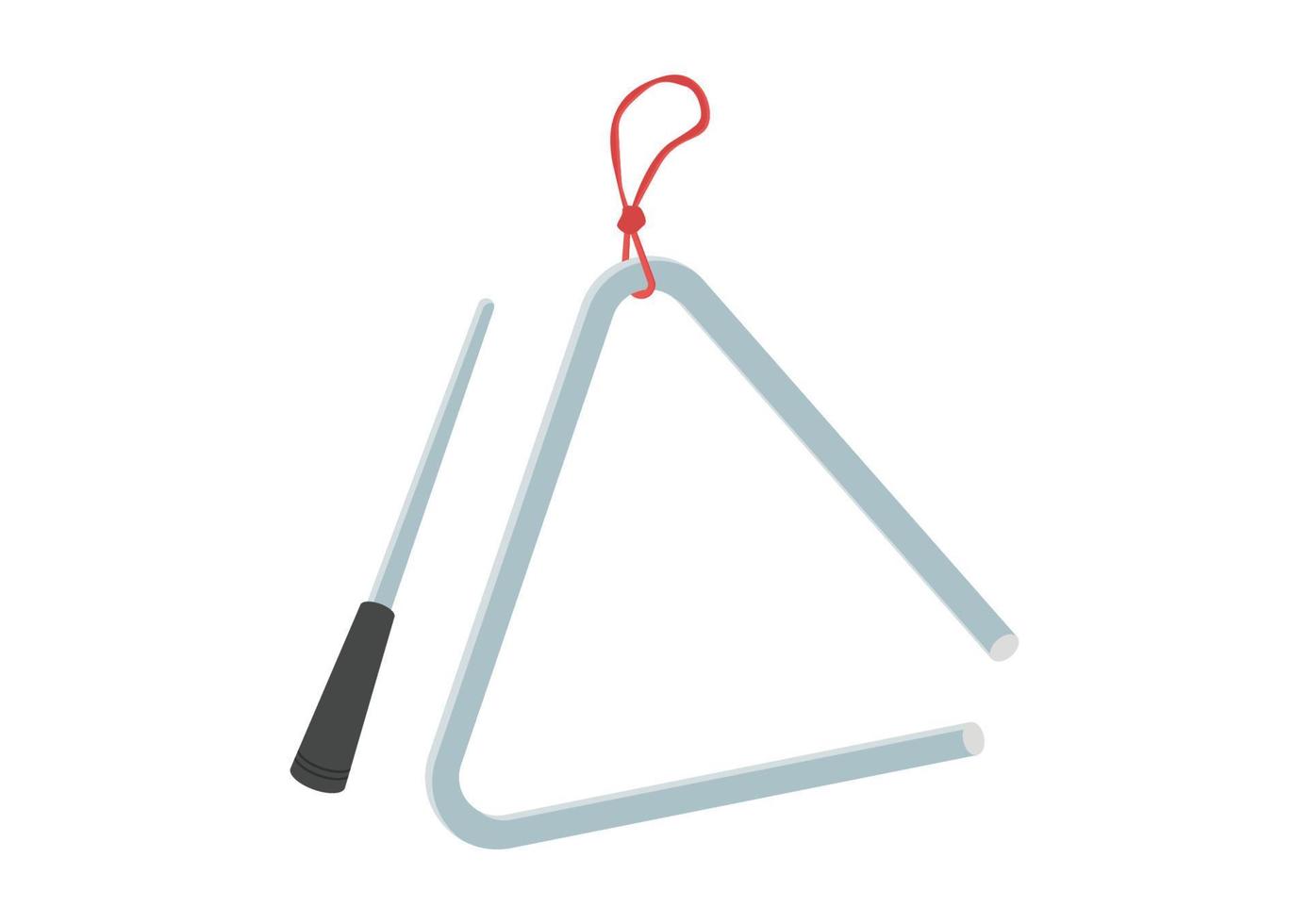 Triángulo de acero instrumento musical estilo plano ilustración vectorial aislado sobre fondo blanco. Imágenes Prediseñadas de música triangular vector
