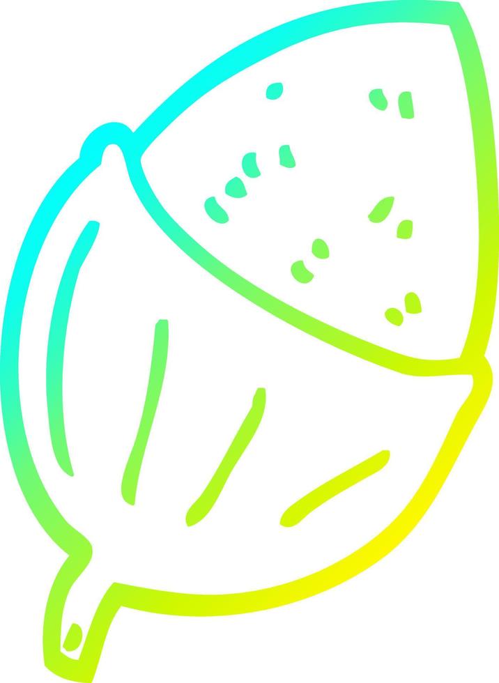 cold gradient line drawing cartoon acorn vector