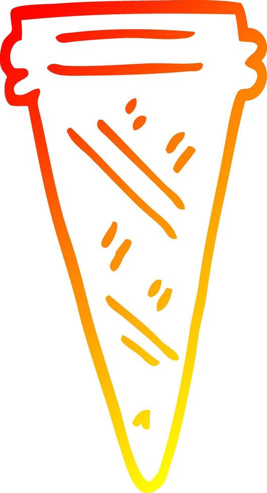 warm gradient line drawing cartoon ice cream cone vector