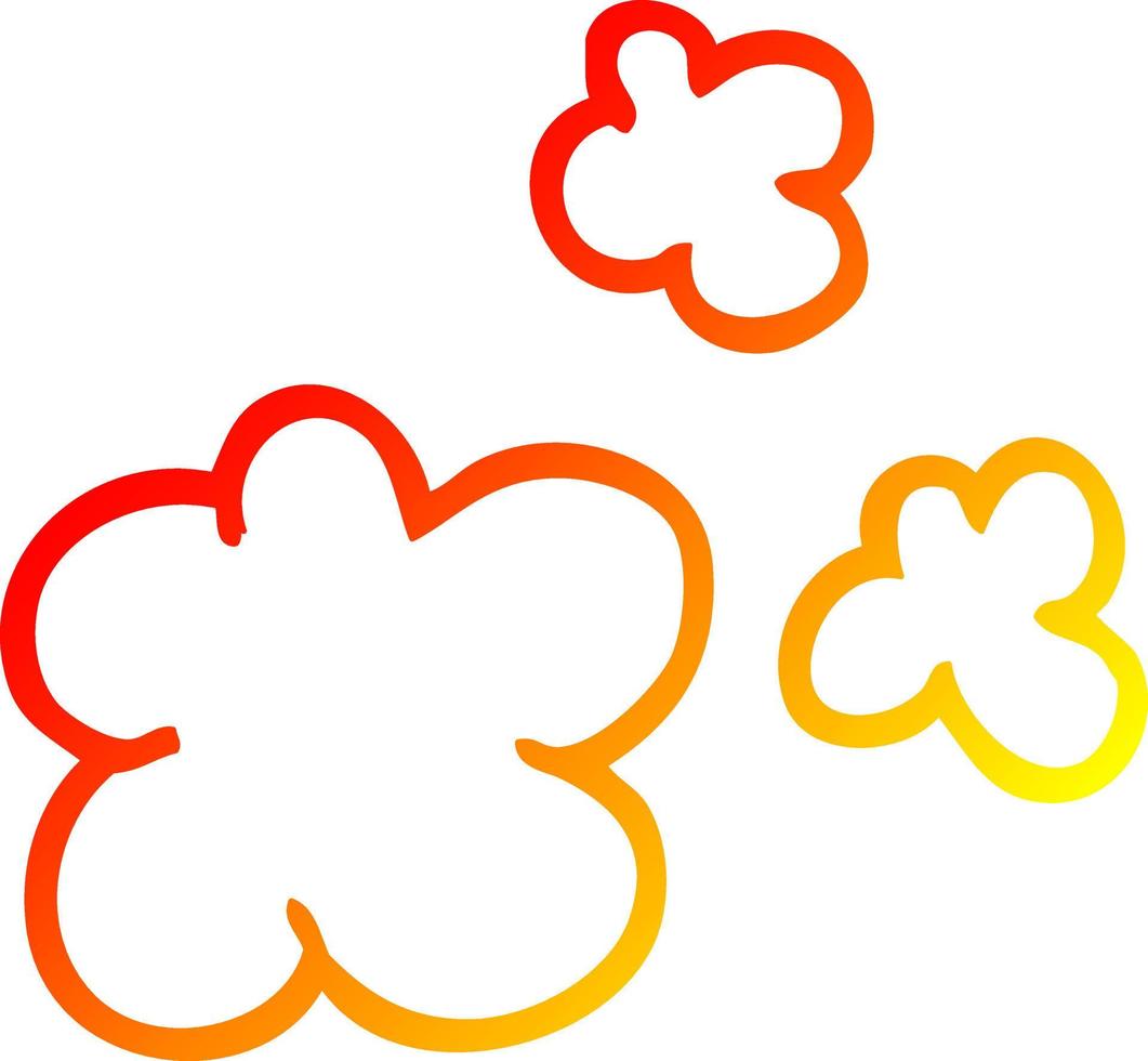 warm gradient line drawing cartoon smoke puffs vector